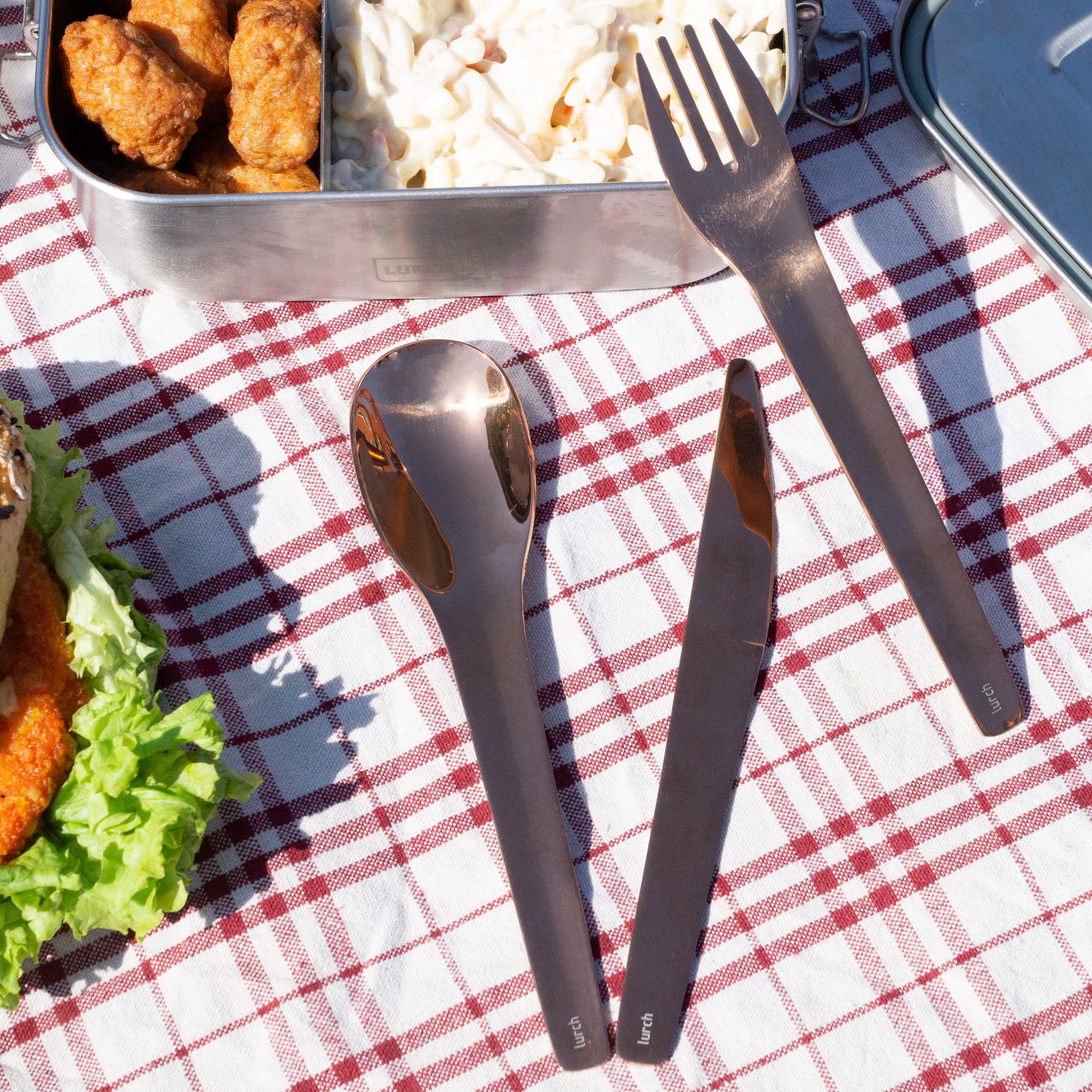 Lurch Bestiksæt To-Go rustfrit stål / bronze med opbevaringsboks Lurch Bestiksæt To-Go rustfrit stål / bronze med opbevaringsboks